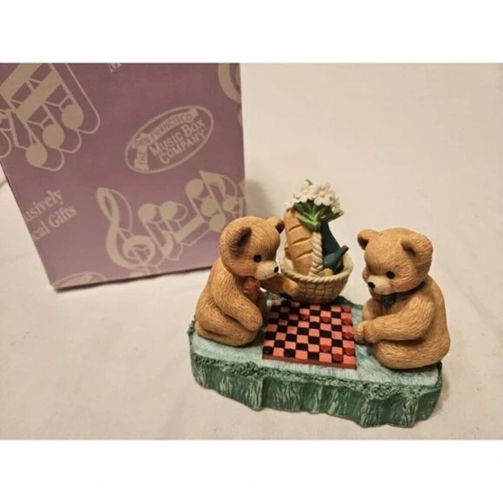 Vintage 1993 The San Francisco Music Box Company Teddy tempo Picnic You've Got A